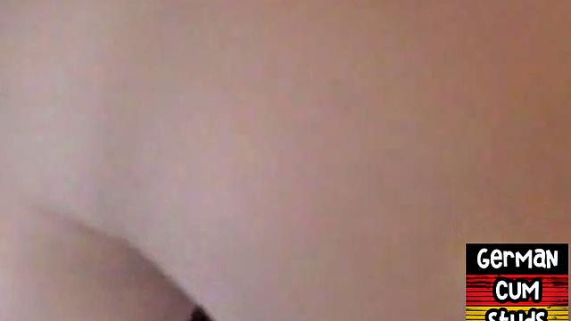 Real German stud barebacked in a home 3way while sucking