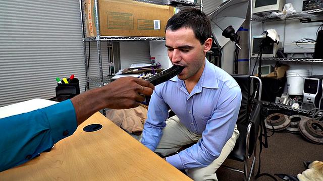 Hairy ass stud barebacked in office by BBC jock with abs