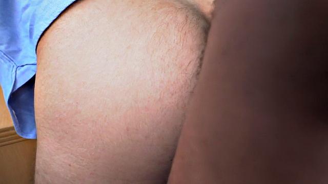 Hairy ass stud barebacked in office by BBC jock with abs
