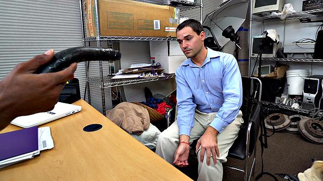 Hairy ass stud barebacked in office by BBC jock with abs