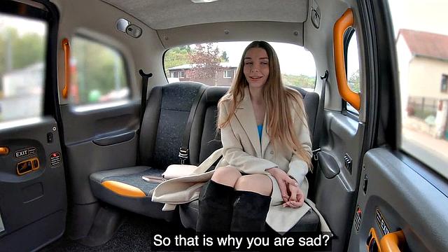 Sexy car slut fucked in wet pussy hole by big white dick