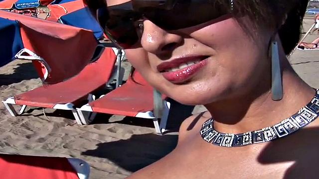 Tattooed public MILF banged outdoors in POV by big dick