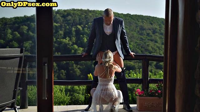 Horny 21yo blonde babe double pounded