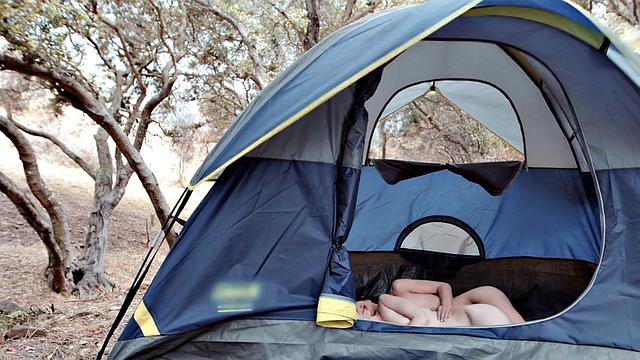 19yo petite girl licks BFF's pussy outdoors in nature