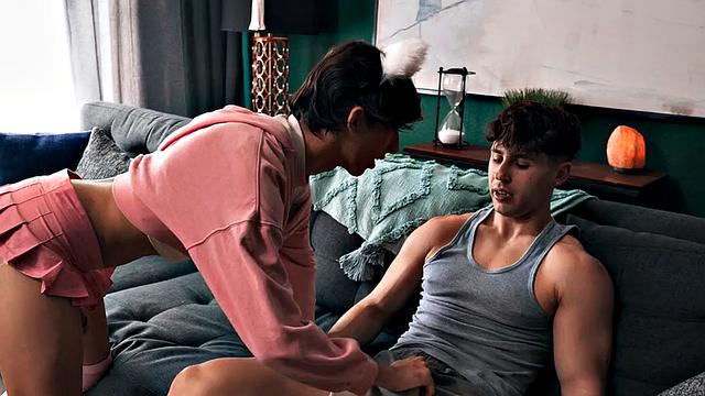 Bisexual cutie doggystyled in 3some