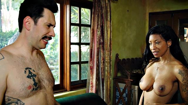 Bigtitted MILF ebony fucked by big cock in doggystyle