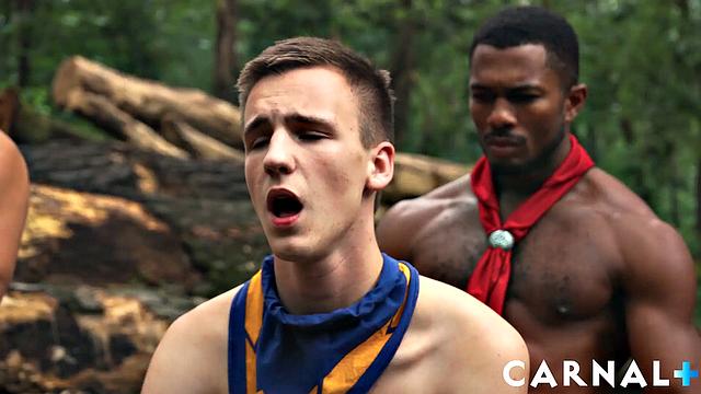scoutmasters find marcus busy in the woods and show him some advanced moves