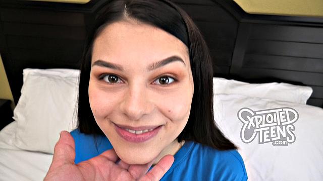 Sexy 18yr old newbie sucks cock in this porn