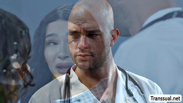 Sucking my hot doctor's dick and putting it inside my ass