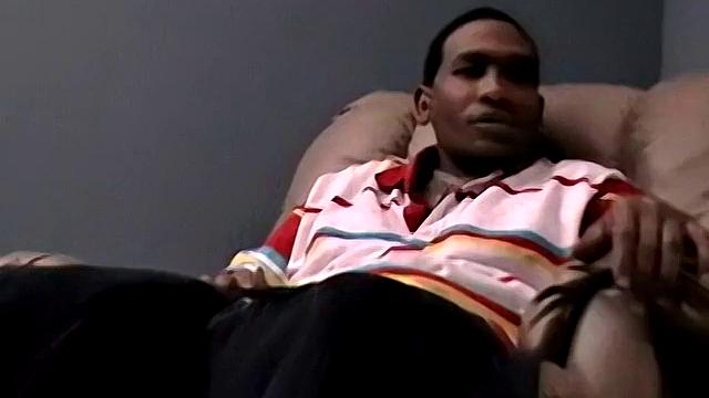 Dre strokes his thick cock and teases hard in raw solo action