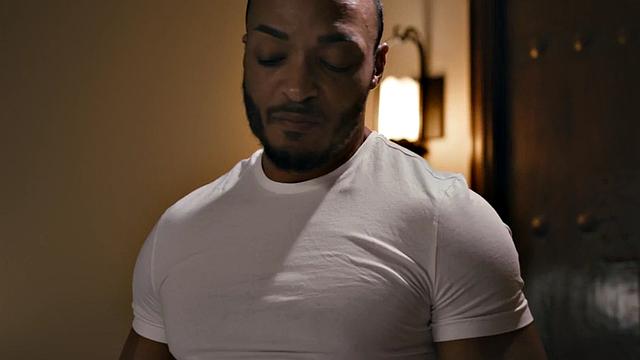 Busty trans beauty sucking masseur before riding cock