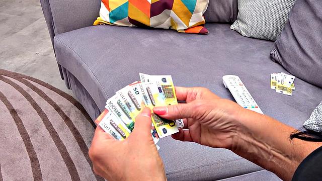 MATURE4K. Guy makes big-boobied mature woman suck cock with her pussy