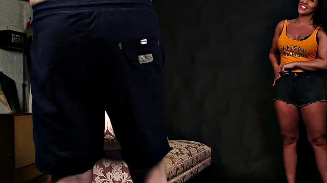 British babe deepthroating cock until cumshot on tits