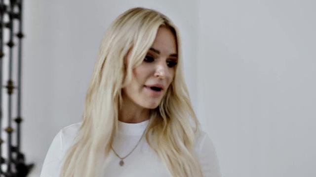 21yo blonde bae gets her wet pussy pounded with nice cock in t-shirt and skirt