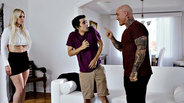 21yo blonde bae gets her wet pussy pounded with nice cock in t-shirt and skirt