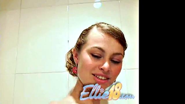 Ellie 18 with Friend Shower Together Rubbing Pussy