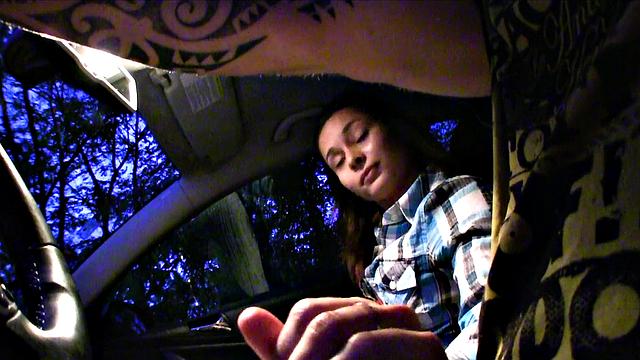 Brunette with big tits gets paid to suck and fuck for cash