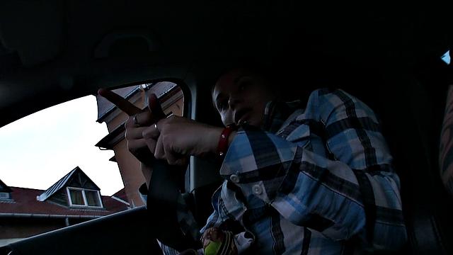 Brunette with big tits gets paid to suck and fuck for cash