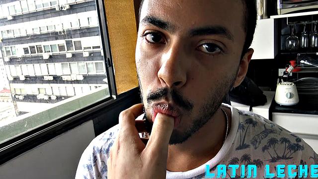 slim venezuelan takes thick cock and gets his mouth filled with cum for cash