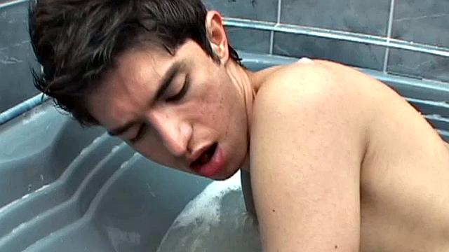 Marcos has George where he wants him, naked in a bubble bath. Or is it the other way around? In any case, George is no stranger to big raw cock up his skinny little ass and this horny Latino is about to go a round with big boy Marcos.