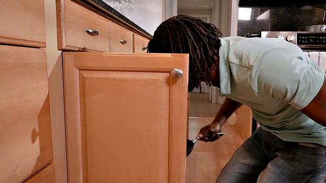 Round Black babe in white stockings fucked by BBC guy