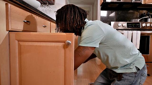 Round Black babe in white stockings fucked by BBC guy