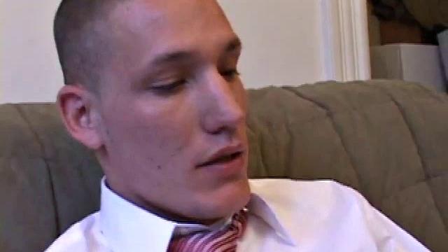 Jay unzips, pulls out a raging boner and strokes to a porn video. After stripping off his shirt, Jay works his cock as he talks to the camera. In no time he explodes a killer cum shot on his face.