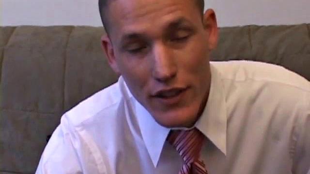 Jay unzips, pulls out a raging boner and strokes to a porn video. After stripping off his shirt, Jay works his cock as he talks to the camera. In no time he explodes a killer cum shot on his face.