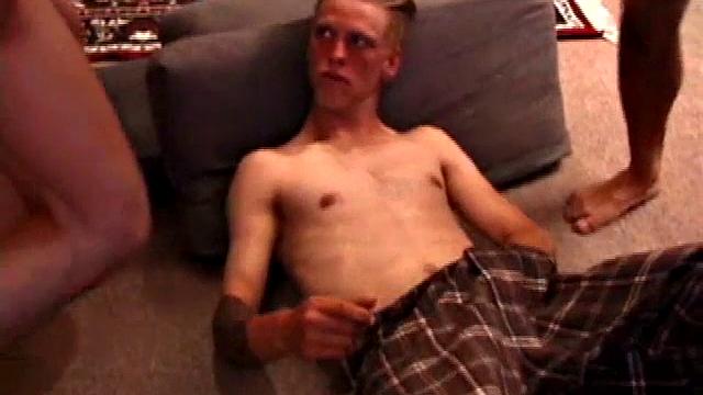 We look in on this mostly oral sex orgy, featuring Brandon, Ricky, Jordan and a fourth guy who wants to remain anonymous. Everyone gets a taste before Latin boy Ricky tries a new curved and vibrating dildo.