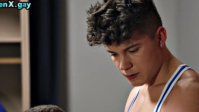 Locker room stud barebacks jock till cum on ass