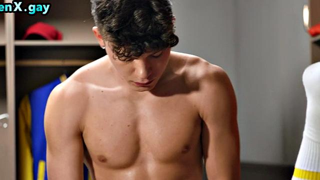 Locker room stud barebacks jock till cum on ass