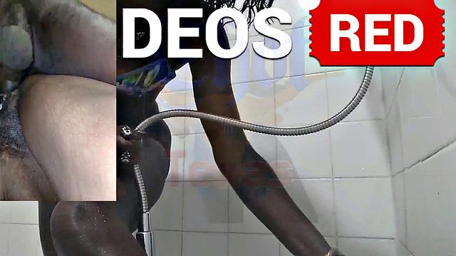 A American MILF get down and dirty in the shower with her black friend