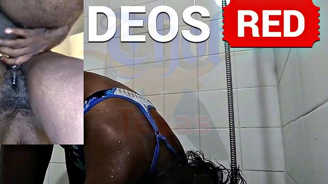 A American MILF get down and dirty in the shower with her black friend