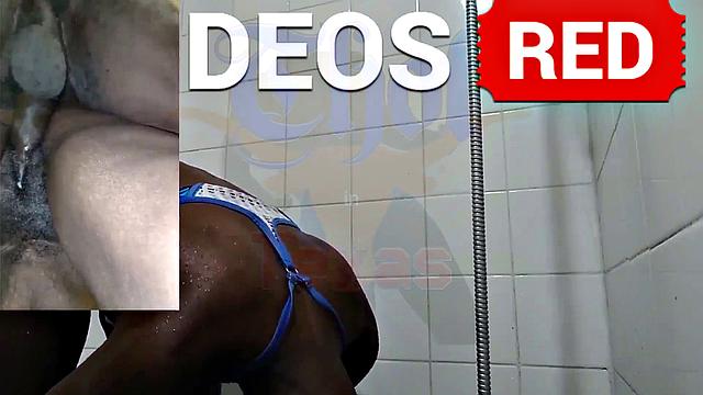 A American MILF get down and dirty in the shower with her black friend