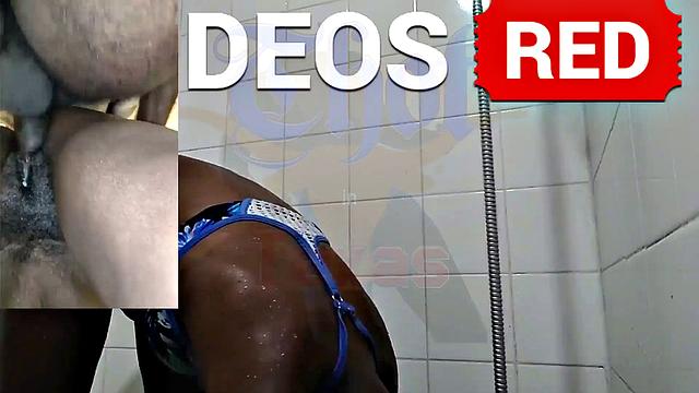 A American MILF get down and dirty in the shower with her black friend