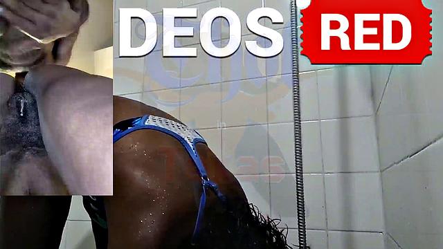 A American MILF get down and dirty in the shower with her black friend