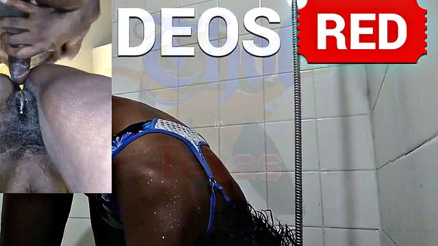 A American MILF get down and dirty in the shower with her black friend