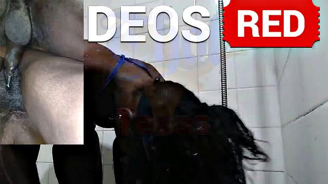 A American MILF get down and dirty in the shower with her black friend