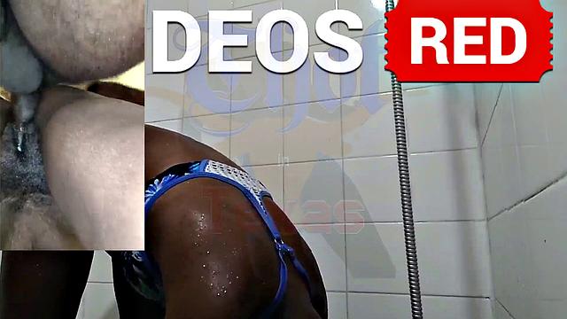 A American MILF get down and dirty in the shower with her black friend