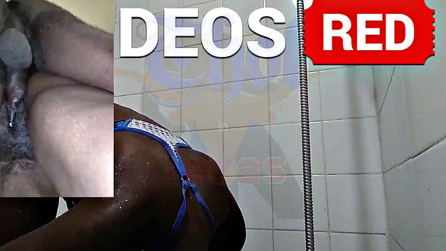 A American MILF get down and dirty in the shower with her black friend