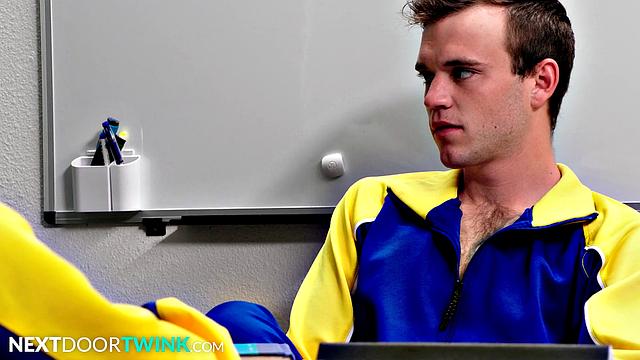 Twink Tutor Dicked Down By Muscle Jocks - NextDoorTwink