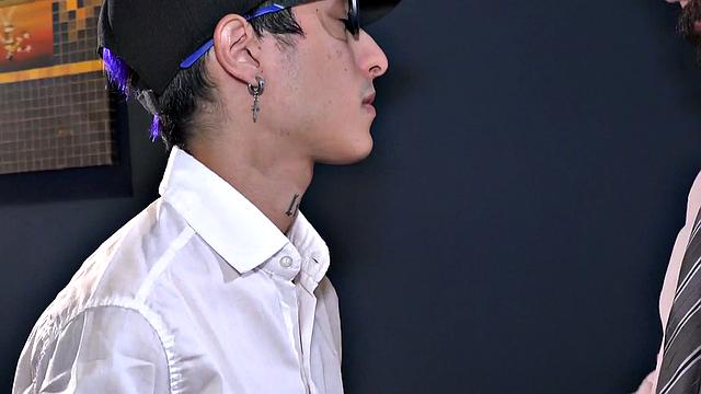 Office mature DILF fucks twink