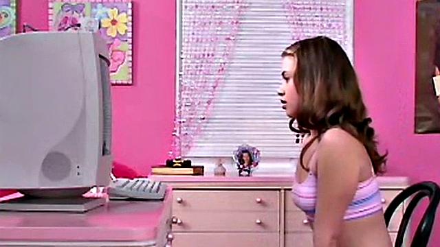 Watch this cute euro teen finger and toy her brown hair-free pussy in bed