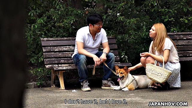 Sara Mizuhara is fucked in threesome after park walk