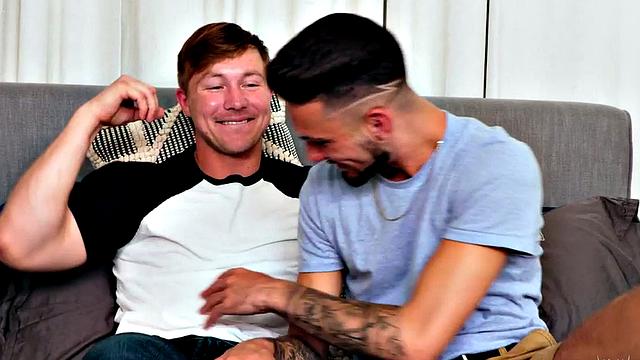 Skinny stud with pierced nipples rimmed and barebacked till cumshot