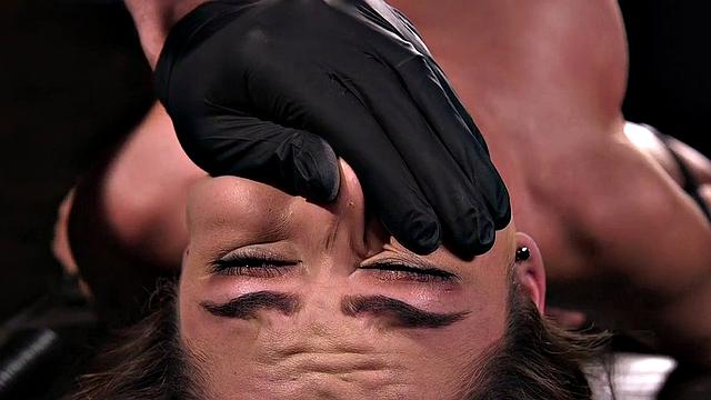 Busty bondage subject dildo fucked and toyed with vibrator