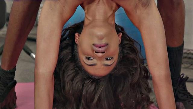 Gym greedy woman fucked ny black dick in missionary