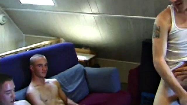 Timmy and Kenny are both gay but Johnny is straight and curious. Timmy goes down on Kenny's thick cock and Johnny reaches into Timmy's boxers and starts playing with his, while having his other hand firmly on his own dick.