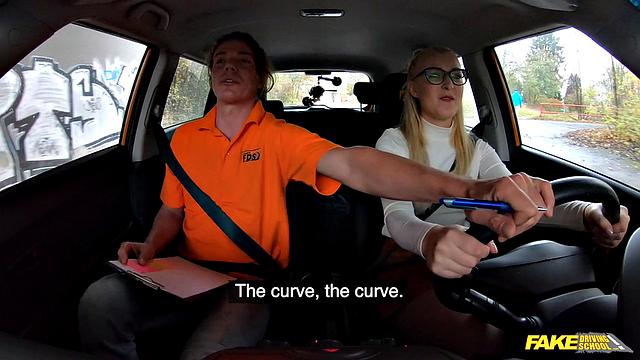 Blonde learner with great boobs