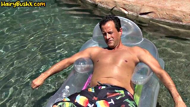 Horny bushy latina drilled by DILF